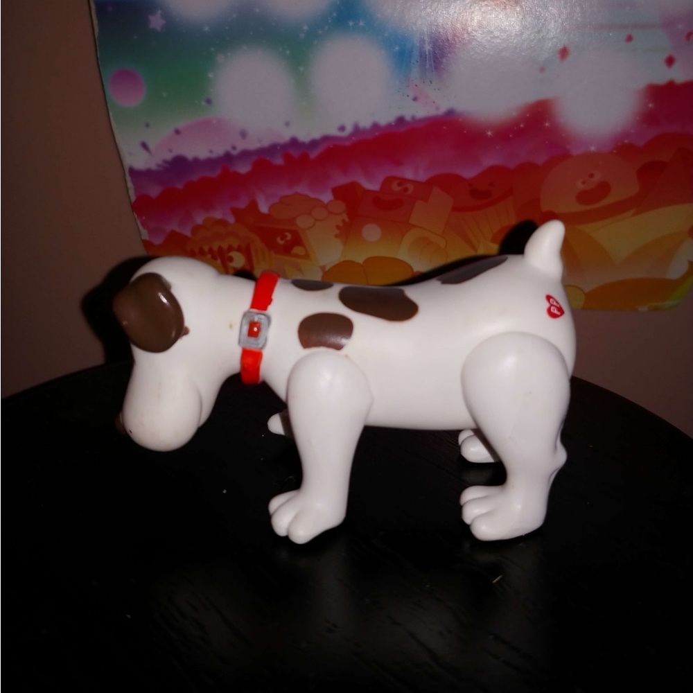 Vintage 80's Pound Puppies White & Brown Spot Dog Poseable Figure Tonka - Picture 3 of 3